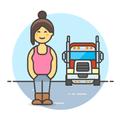 Truck And Driver 6 Illustration from UX Colors Set