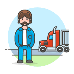 Trucker On Road 1 Illustration from UX Colors Set