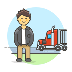 Trucker On Road 2 Illustration from UX Colors Set
