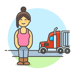 Trucker On Road 6 Illustration from UX Colors Set