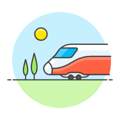 Bullet Train Illustration from UX Colors Set