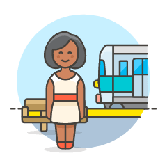 Train Waiting Passenger 1 Illustration from UX Colors Set