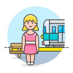 Train Waiting Passenger 2 Illustration from UX Colors Set