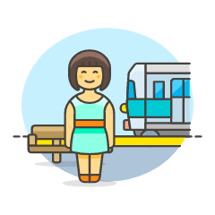 Train Waiting Passenger 3 Illustration from UX Colors Set
