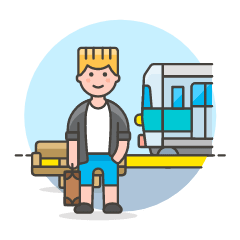 Train Waiting Passenger 4 Illustration from UX Colors Set