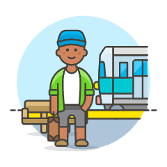Train Waiting Passenger 5 Illustration from UX Colors Set
