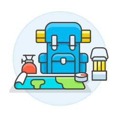 Backpack Trip Illustration from UX Colors Set