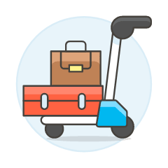 Luggage Trolley Illustration from UX Colors Set