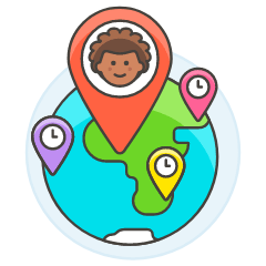 Pinned Timezone 3 Illustration from UX Colors Set