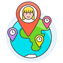 Pinned Timezone 4 Illustration from UX Colors Set