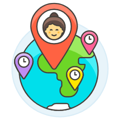 Pinned Timezone 5 Illustration from UX Colors Set