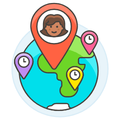 Pinned Timezone 6 Illustration from UX Colors Set