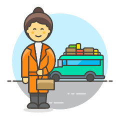 Bus Traveler 2 Illustration from UX Colors Set