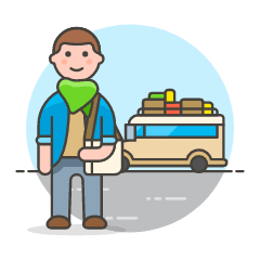 Bus Traveler 4 Illustration from UX Colors Set
