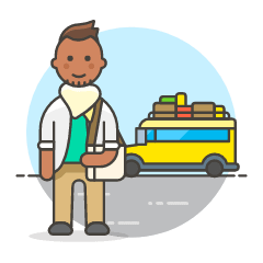 Bus Traveler 6 Illustration from UX Colors Set