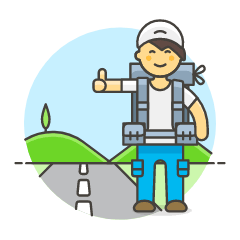 Hitchhiking 2 Illustration from UX Colors Set