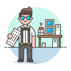 Computer Nerd 1 Illustration from UX Colors Set