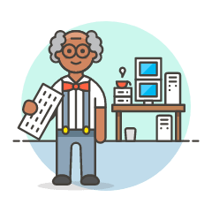 Computer Nerd 3 Illustration from UX Colors Set