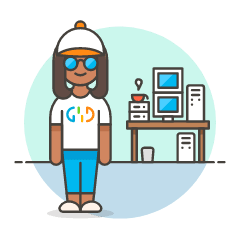 Computer Nerd 4 Illustration from UX Colors Set
