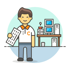 Computer Nerd 5 Illustration from UX Colors Set