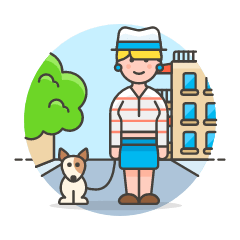 Dog Walker 4 Illustration from UX Colors Set