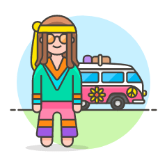 Hippie 1 1 Illustration from UX Colors Set