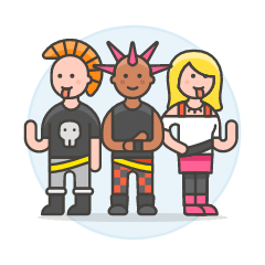 Punk Rock Group Illustration from UX Colors Set