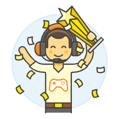 Player Winner 3 Illustration from UX Colors Set