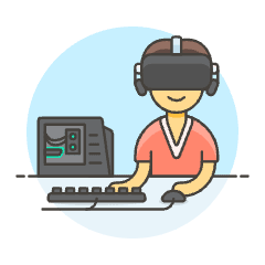 Vr Computer 3 Illustration from UX Colors Set