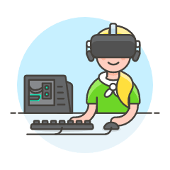 Vr Computer 4 Illustration from UX Colors Set