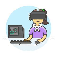 Vr Computer 6 Illustration from UX Colors Set