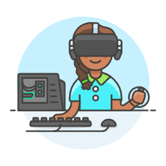 Vr Gaming 1 5 Illustration from UX Colors Set