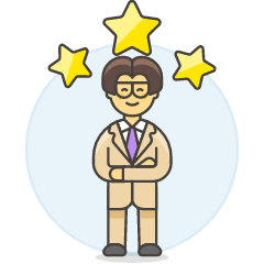 Three Star Employee 4 Illustration from UX Colors Set