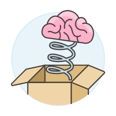 Bouncing Brain Box Illustration from UX Colors Set