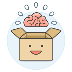 Happy Box Brain Illustration from UX Colors Set