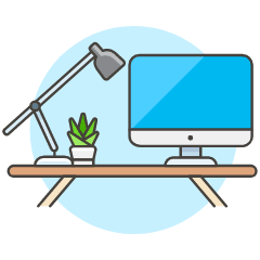 Workspace Imac 1 Illustration from UX Colors Set