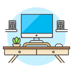 Workspace Imac 2 Illustration from UX Colors Set