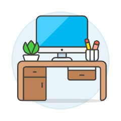 Workspace Imac 4 Illustration from UX Colors Set