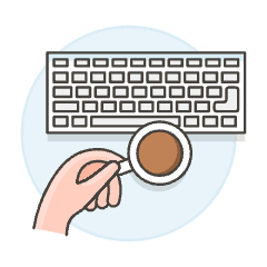 Workspace Keyboard Coffee 1 Illustration from UX Colors Set