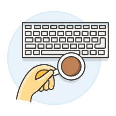 Workspace Keyboard Coffee 3 Illustration from UX Colors Set
