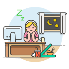 Overtime Sleep 4 Illustration from UX Colors Set
