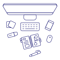Imac Workspace 1 Illustration from UX Line Set