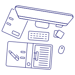 Imac Workspace 3 Illustration from UX Line Set