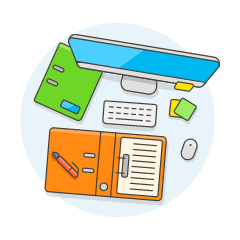Imac Workspace 3 Illustration from UX Colors Set