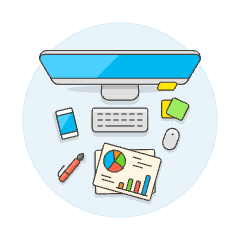 Imac Workspace 4 Illustration from UX Colors Set