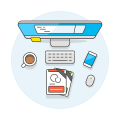 Imac Workspace 5 Illustration from UX Colors Set