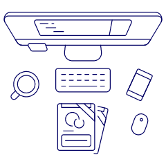Imac Workspace 5 Illustration from UX Line Set