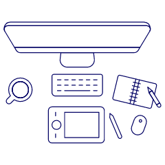 Imac Workspace 6 Illustration from UX Line Set