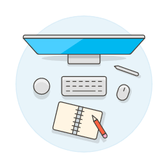 Imac Workspace 7 Illustration from UX Colors Set
