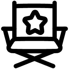 Movies Director Chair Icon from Plump Line Set